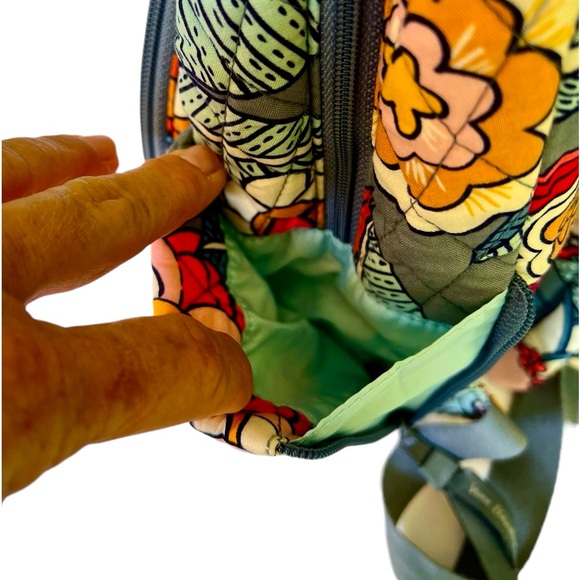 Vera Bradley Small Backpack Quilted Floral Print Blues, Grey, Pink, Red EUC - Picture 7 of 14